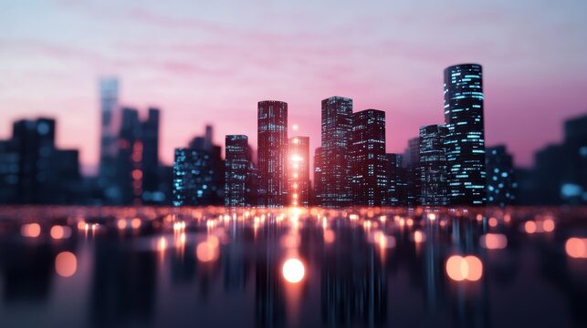 A futuristic cityscape with virtual assistants projecting information and guidance on public displays, highlighting the role of AI in public spaces.