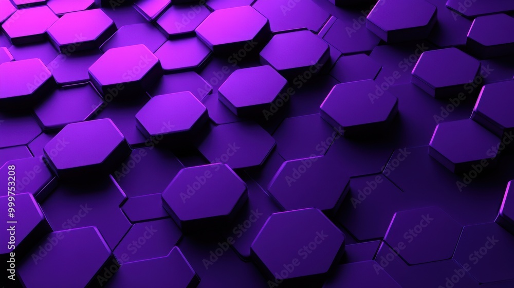 Poster purple abstract background with hexagonal shapes
