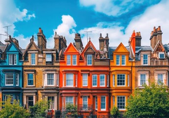 Fototapeta premium Colorful London Townhouses.