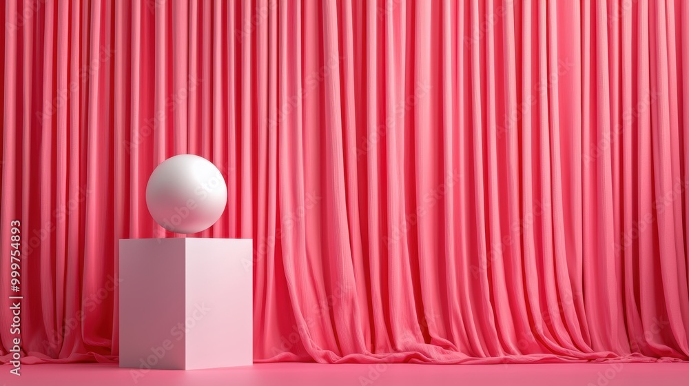 Poster elegant pink backdrop with sphere display