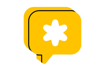 Hand drawn cute cartoon illustration speech bubble with star. Flat vector bookmark doodle. Online award rating star. Social media interface icon. Favorite or popular content. User file tag. Isolated.