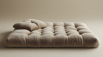 Rectangular Velvety Dog Bed with Tufted Design