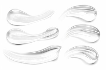 Smear of transparent gel isolated on white background. Cosmetic product sample