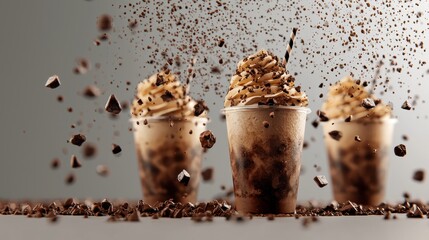 Obraz premium Delicious Frappe Treats with Tasty Toppings