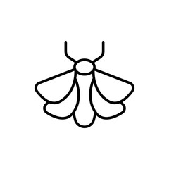 Moth outline icons, minimalist vector illustration ,simple transparent graphic element .Isolated on white background
