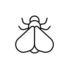 Moth outline icons, minimalist vector illustration ,simple transparent graphic element .Isolated on white background