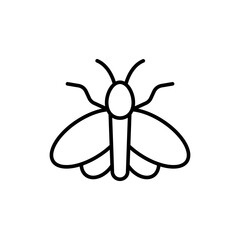 Moth outline icons, minimalist vector illustration ,simple transparent graphic element .Isolated on white background