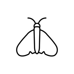Moth outline icons, minimalist vector illustration ,simple transparent graphic element .Isolated on white background