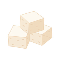 Simple tofu vector illustration in lineal color style