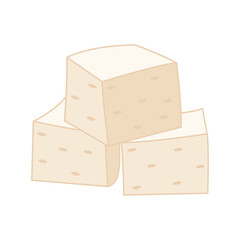 Obraz premium Simple tofu vector illustration in lineal color style