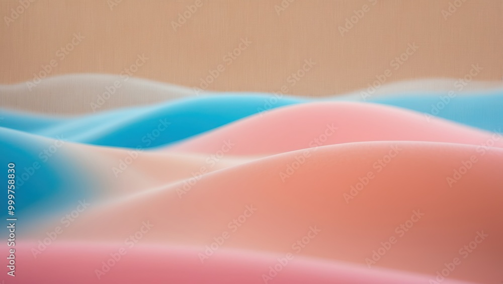 Poster abstract visual of soft waves in pastel colors creating a serene, tranquil atmosphere suitable for m