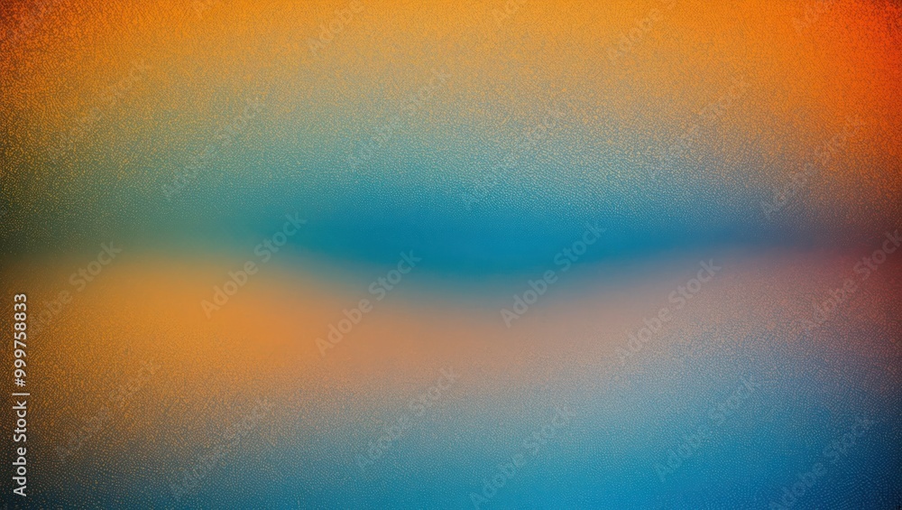 Poster vibrant abstract background with smooth gradient blending orange and blue hues, creating a serene an
