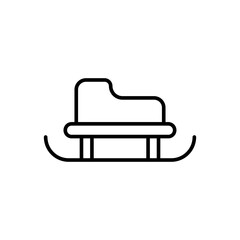 Sled outline icons, minimalist vector illustration ,simple transparent graphic element .Isolated on white background