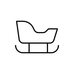 Sled outline icons, minimalist vector illustration ,simple transparent graphic element .Isolated on white background