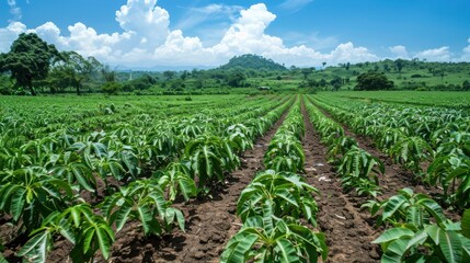 Cassava Plantation in Rural Landscape