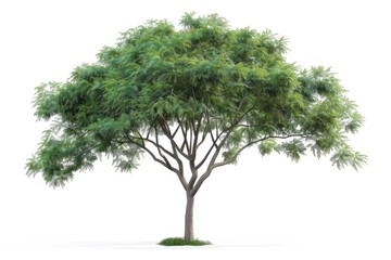 Fototapeta premium A tree with lush green leaves against a clean white background