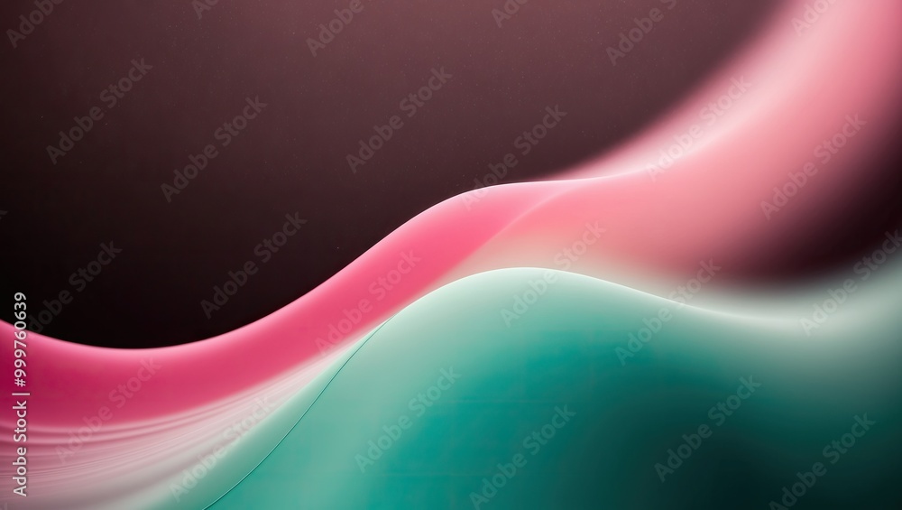 Aufkleber abstract illustration featuring soft flowing waves in pink and teal tones, creating a modern and tra