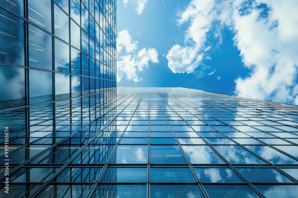 Poster a tall structure with numerous windows on multiple levels