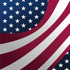 American vector background. US Flag with American stars, stripes and national colors.