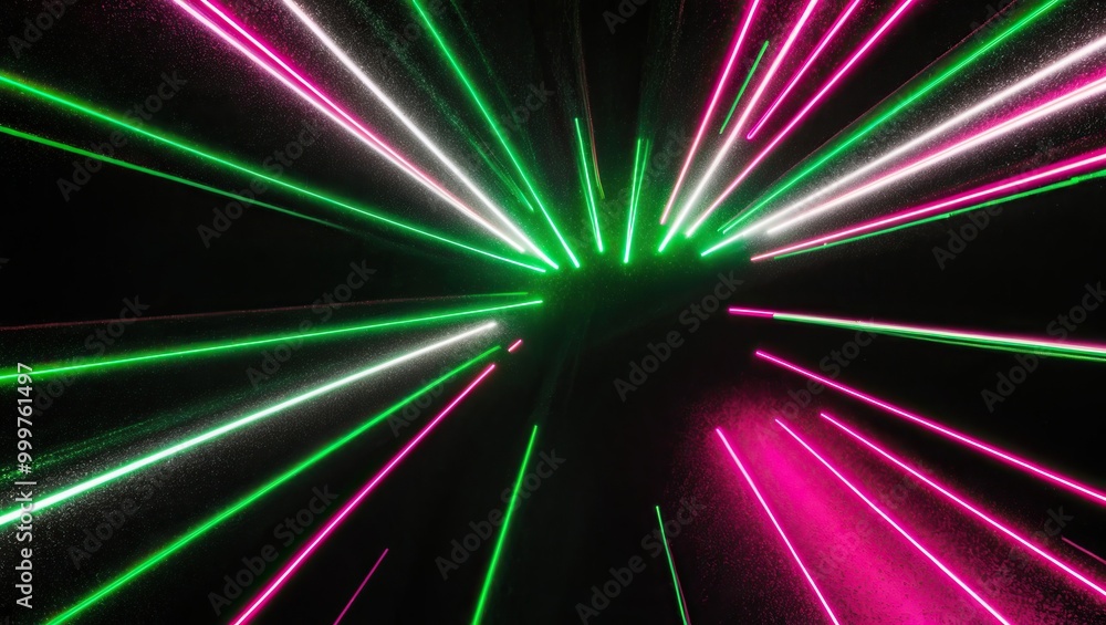 Poster dynamic beams of laser light in vibrant colors create an electrifying atmosphere perfect for events 