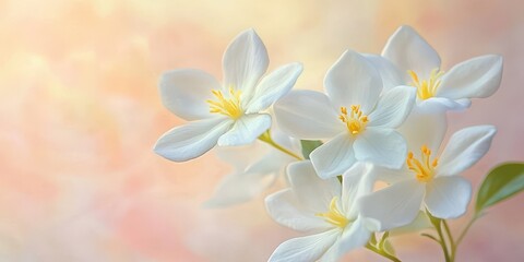 Obraz premium Delicate Jasmine Flowers on Soft Background