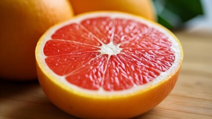  Freshly cut grapefruit ready to enjoy