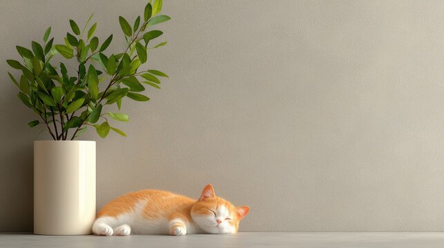 Sweet illustration showcasing an adorable cat and colorful fish adding charm and playfulness to home decor ideal for art prints and wall displays