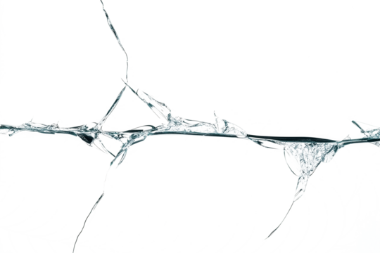 Cracked glass effect with transparent background cut out design element