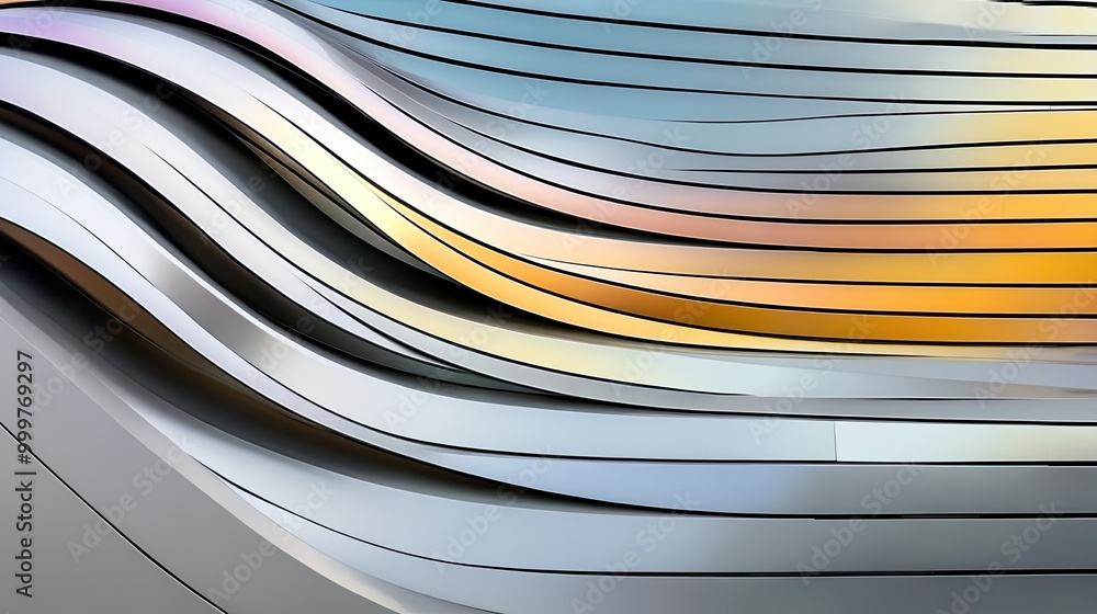 Aufkleber a dynamic wave-like pattern of layered materials in soft colors, suggesting modern design.