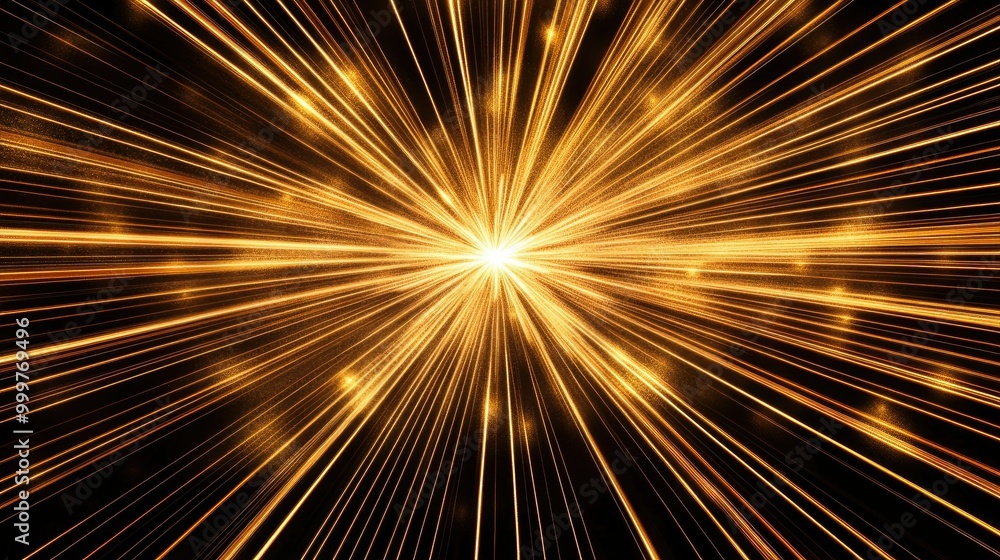 Aufkleber a dynamic explosion of golden rays radiating outward, creating a vibrant visual effect.
