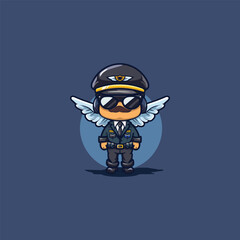 Modern Pilot logo design in Trendy Flat Style

