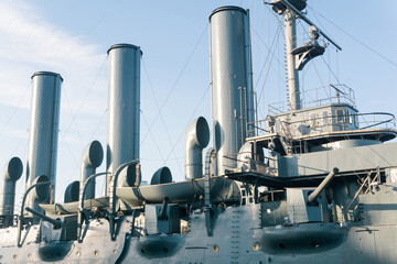 board of an ancient steam warship, vintage naval background