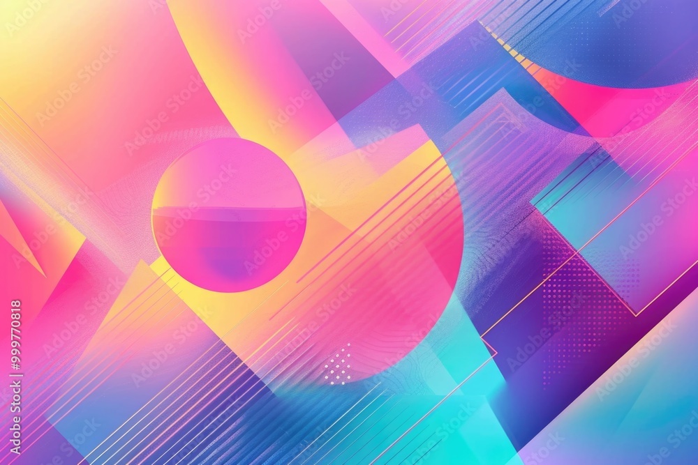 Poster a vibrant and modern abstract design featuring intricate geometric patterns