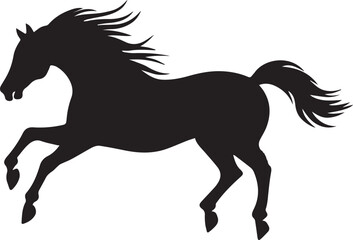 horse silhouette isolated on white