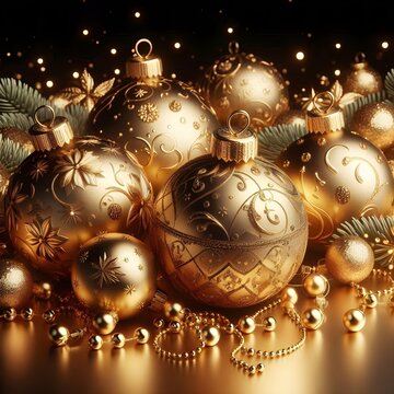 Decorative Christmas Balls with Luxury Patterns  Unique, Creative, and Eye-Catching Festival Celebration Design