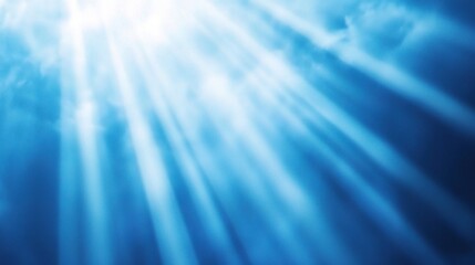 Fototapeta premium Ethereal Blue Light Rays in a Soft Sky