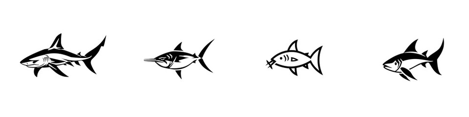 Fototapeta premium Colorful tropical fish swimming, isolated on white background.