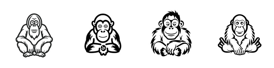 Creative abstract shapes with unique patterns isolated on white background.