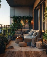 sunset on the terrace