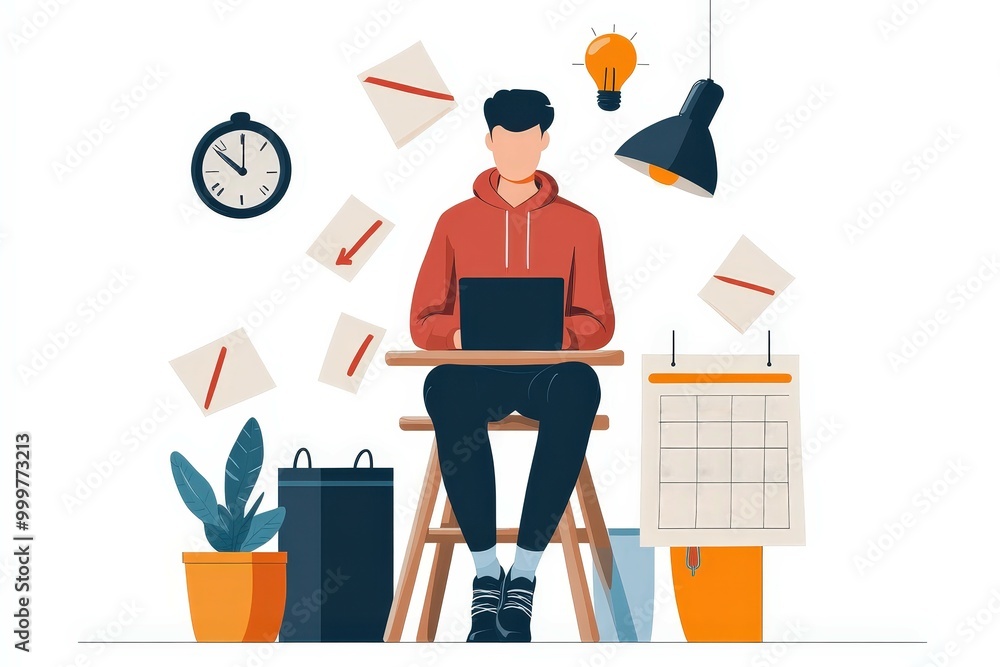 Aufkleber maximize productivity with a well-organized workspace for managing deadlines and tasks