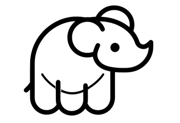 Fototapeta premium Cute and playful cartoon elephant illustration on a white isolated background.