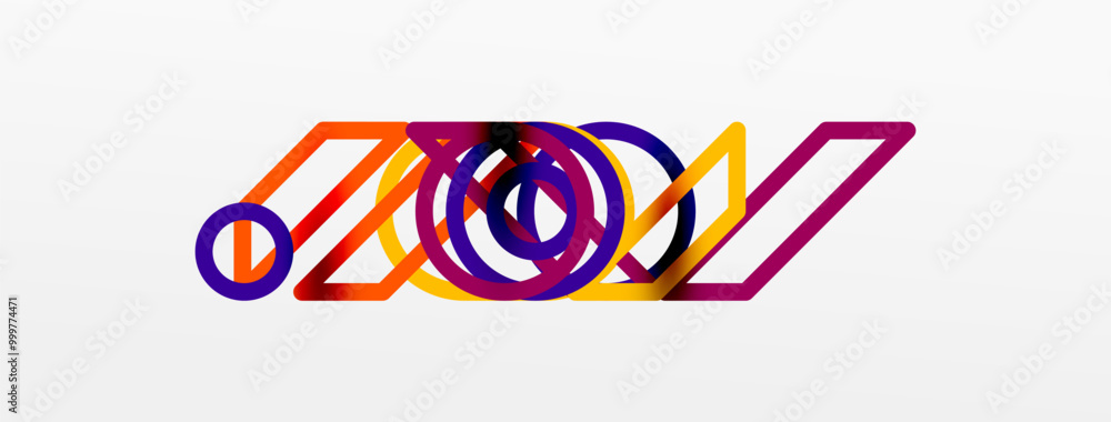 Aufkleber Abstract background - colorful circle lines technology or business digital template
