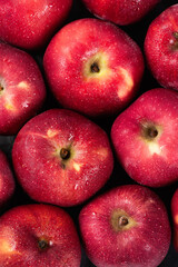 close up of fresh red delicious apples background. 