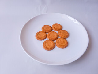 coconut biscuit isolated clean on white