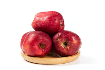 Fresh red delicious apples isolated on white background. 