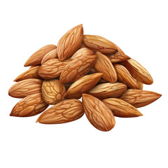 Fototapeta premium Handful of Almonds on Transparent Background on Transparent Background