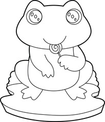 Frog Lollipop Animal Vector Graphic Art Illustration