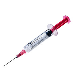 Fototapeta premium A syringe with a clear liquid, commonly used in medical and health contexts for injections or withdrawals.