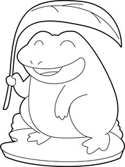 Obraz premium Frog Birthday Party hat Animal Vector Graphic Art Illustration