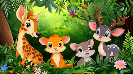 Fototapeta premium Vector animal background